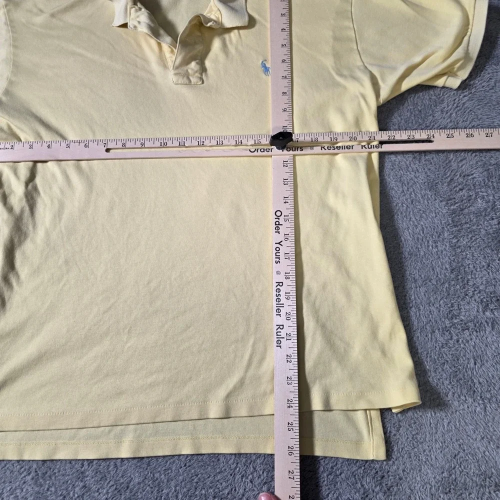 Polo Ralph Lauren Mens XL Polo Shirt Yellow Made in USA Cotton Short Sleeve Pony